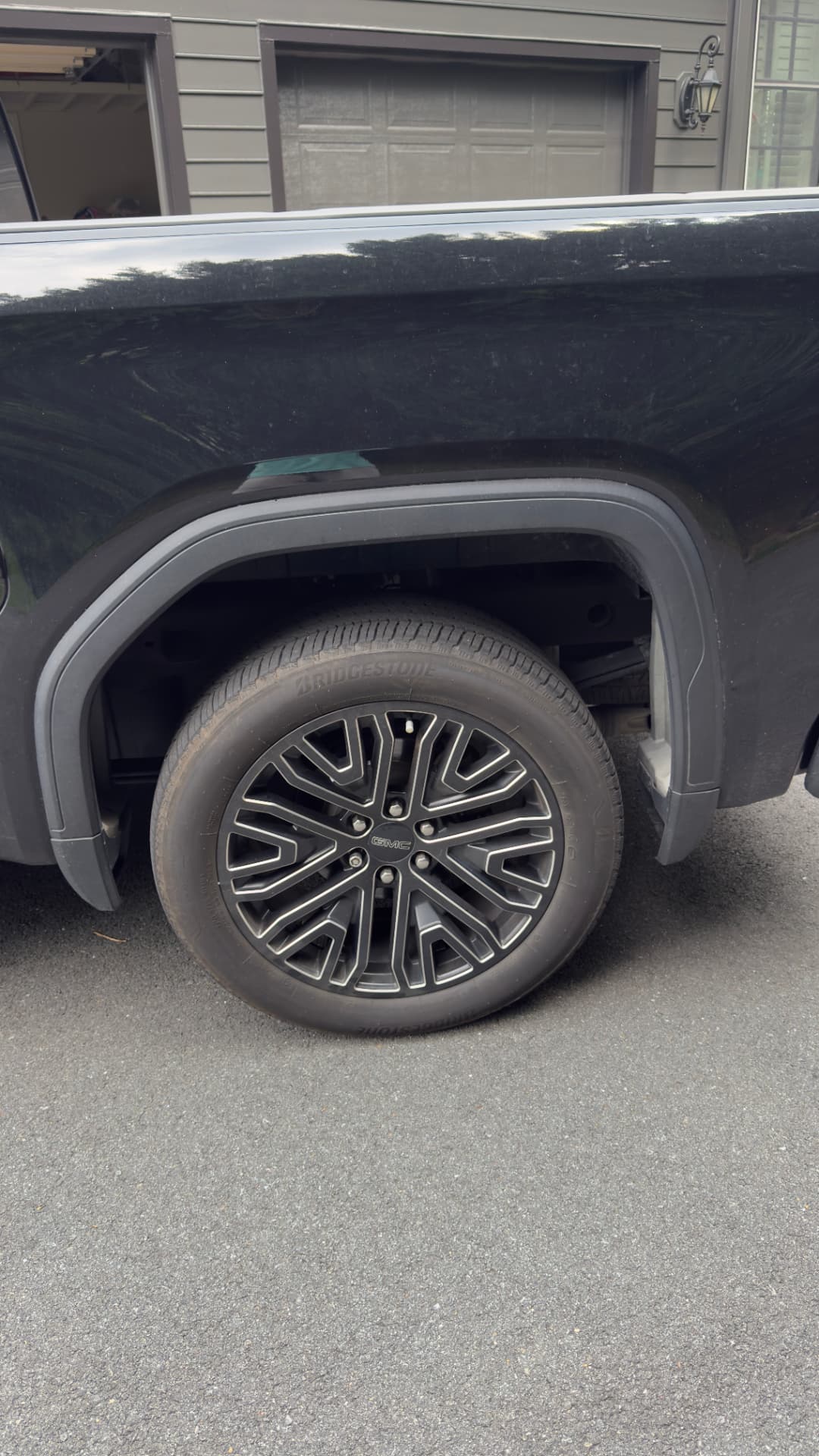 SUV wheel before decontamination