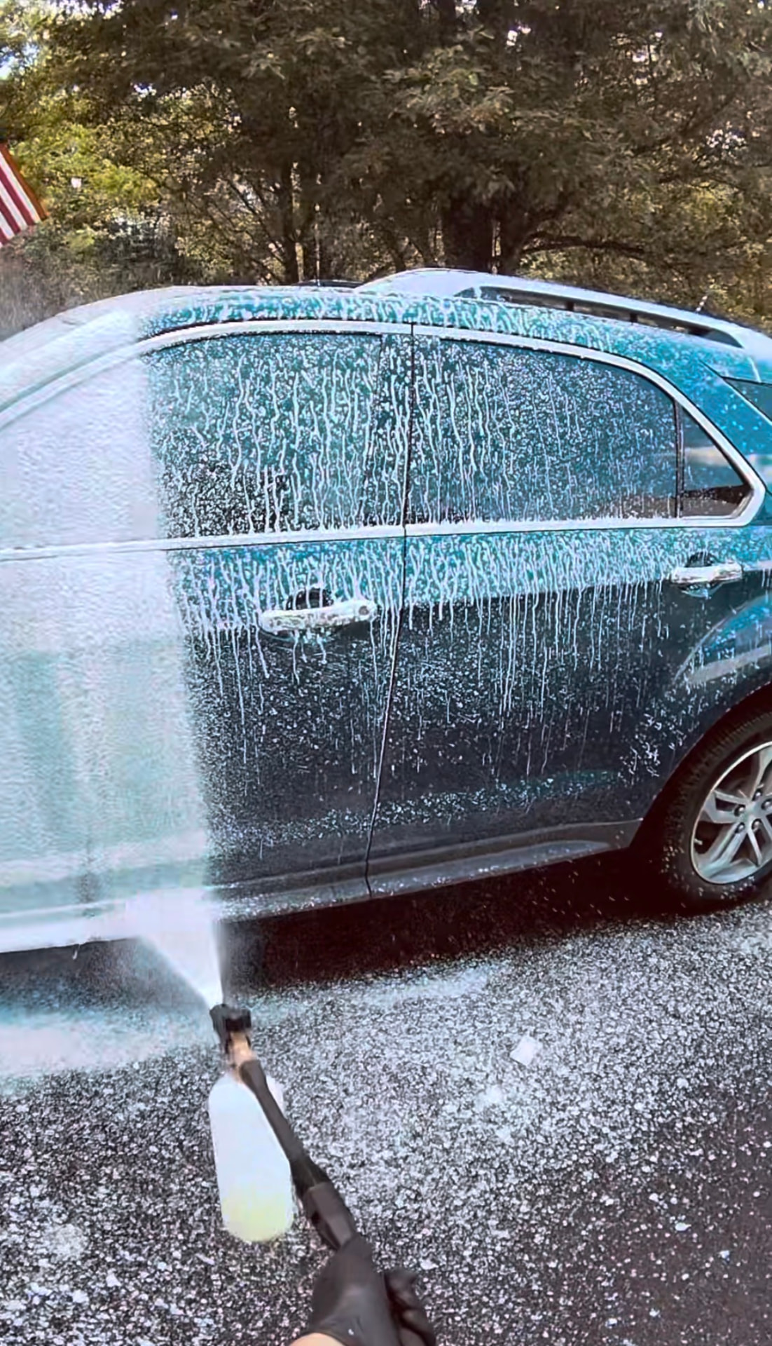 Crossover covered in foam