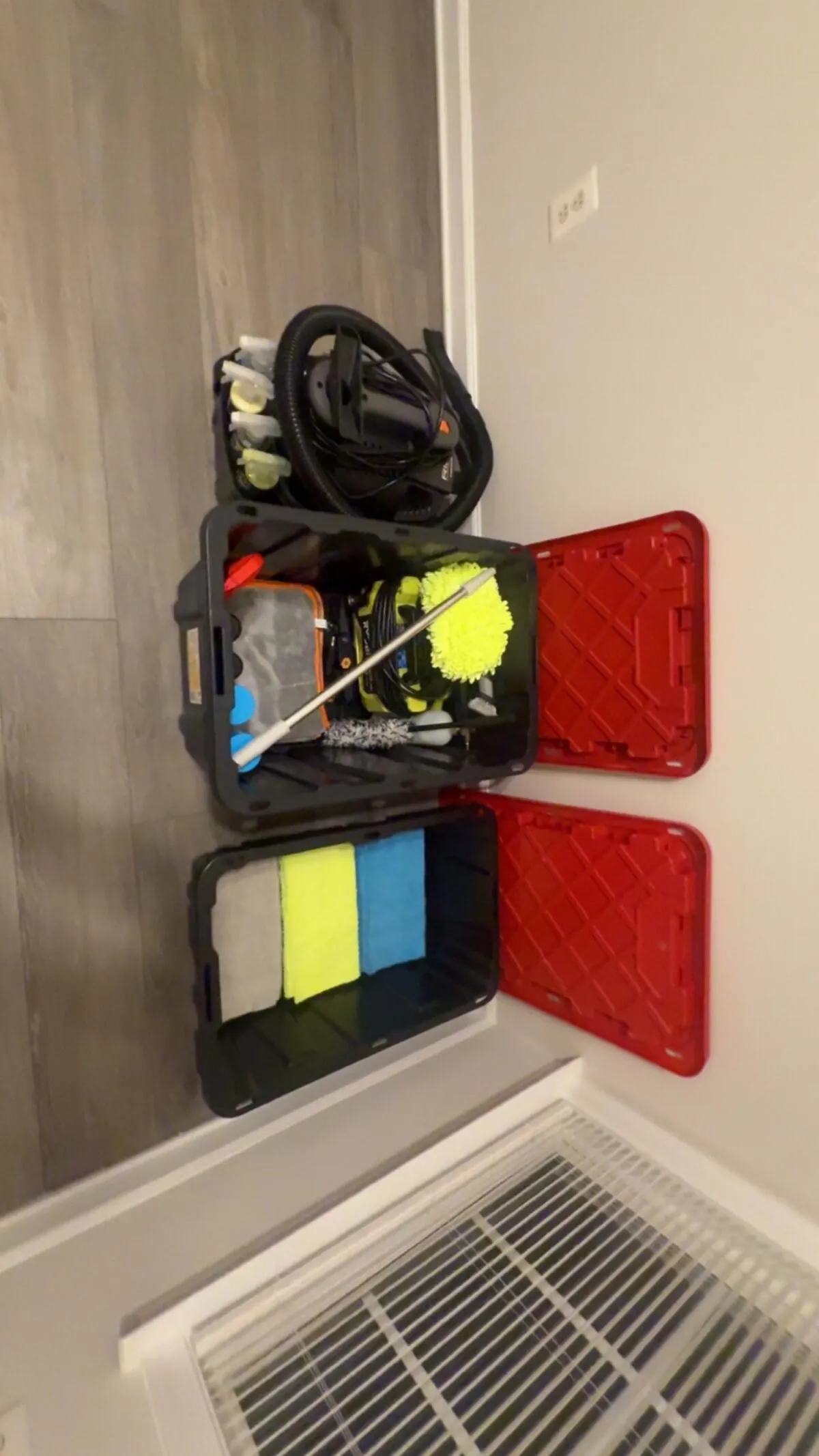 Prime Mobile Detailing professional equipment kit and bins
